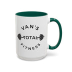 Van's Total Fitness Coffee Mug (11oz/15oz) — Gym Barbell Ceramic Mug