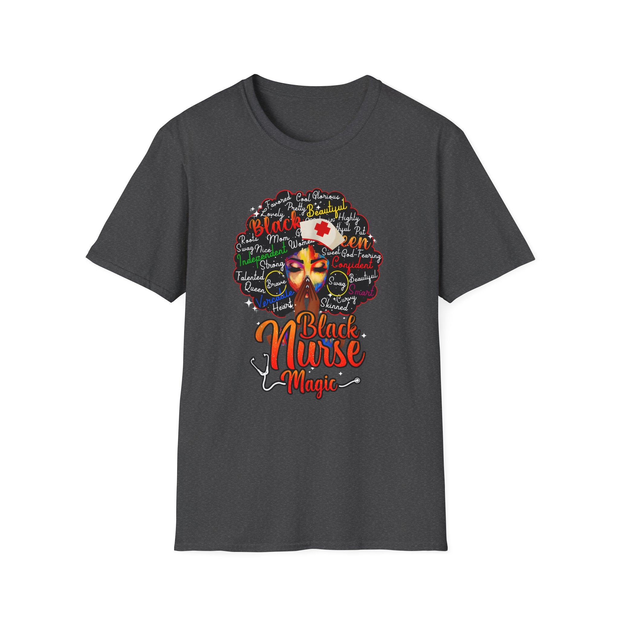 Black Nurse Magic T-Shirt – Nurse w/Black Afro Graphic Tee for Black Nurses