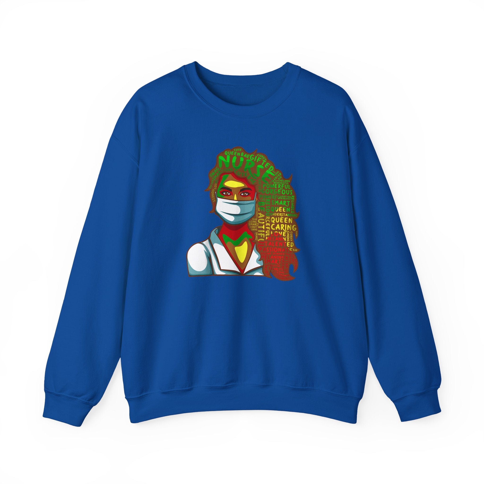 Nurse Hero Crewneck Sweatshirt — "Nurse: Queen of Care" Medical Tribute