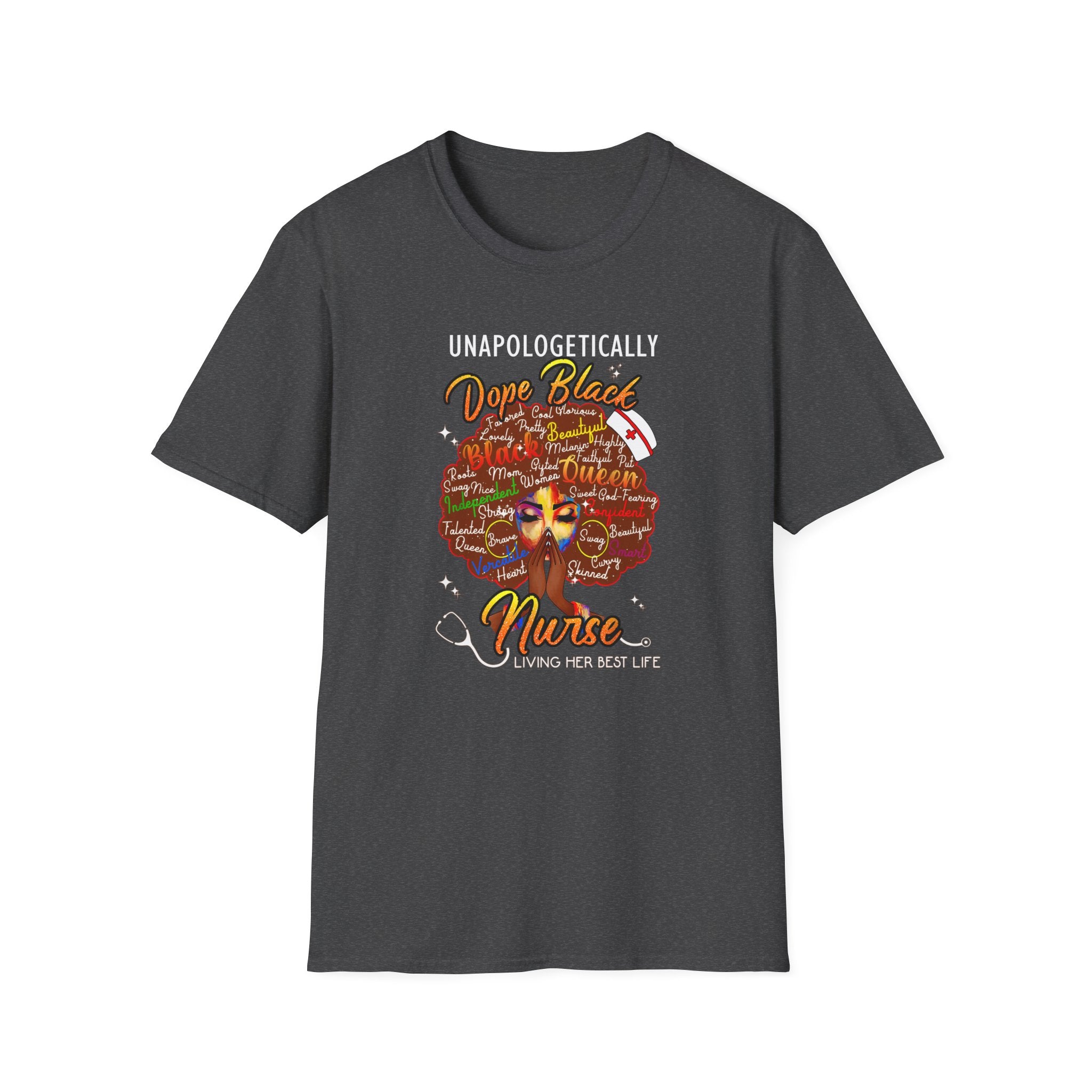 “Unapologetically Dope Black Nurse” Empowerment Tee —  Brown Afro Nurse T-Shirt