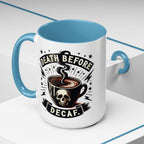 Death Before Decaf Coffee Mug — Skull Coffee Lover Gift (11/15oz)
