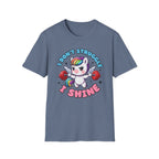 I Don’t Struggle I Shine Unicorn T-Shirt — Cute Rainbow Weightlifting Motivational Tee