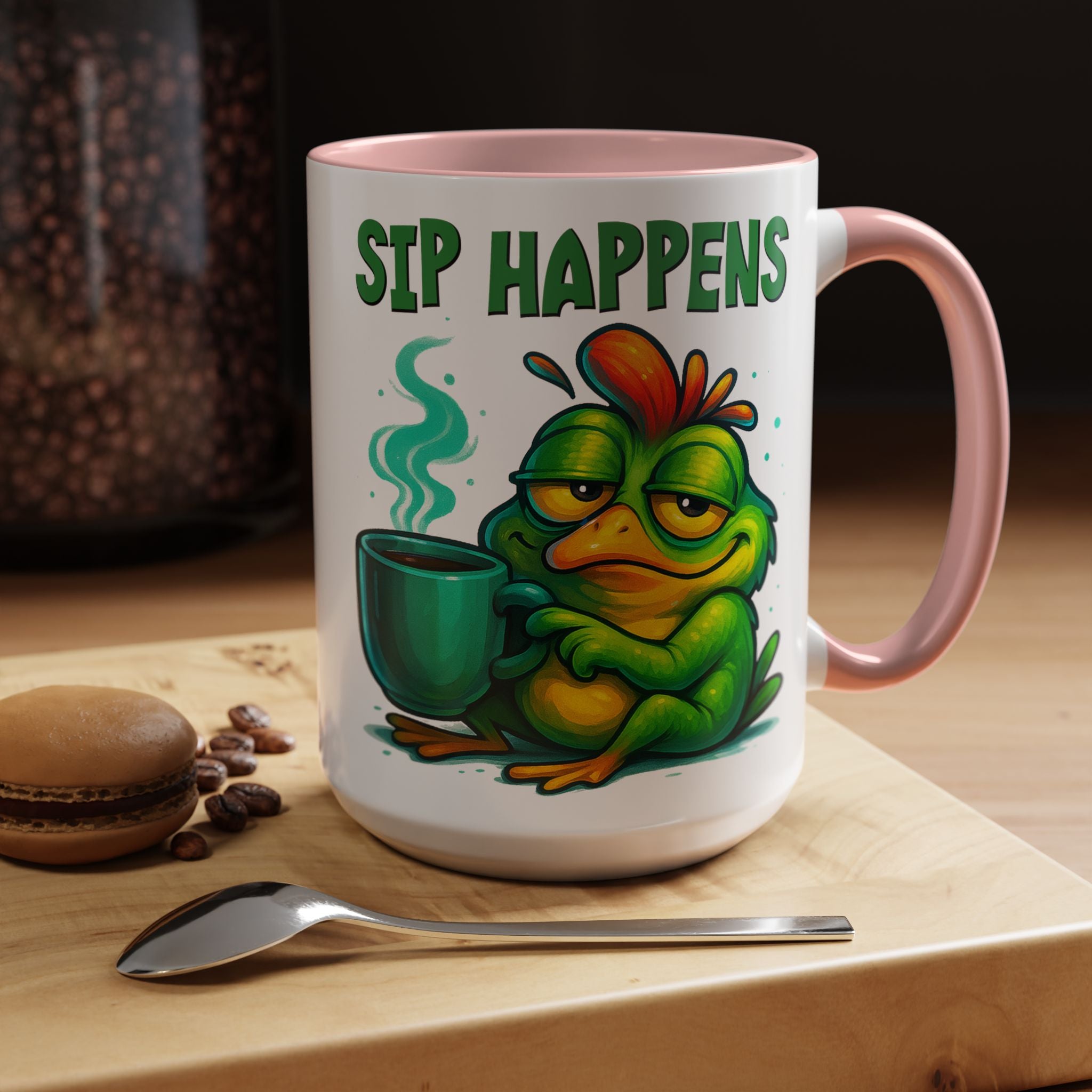 Sip Happens Coffee Mug — Funny Frog Coffee Cup (11/15oz)