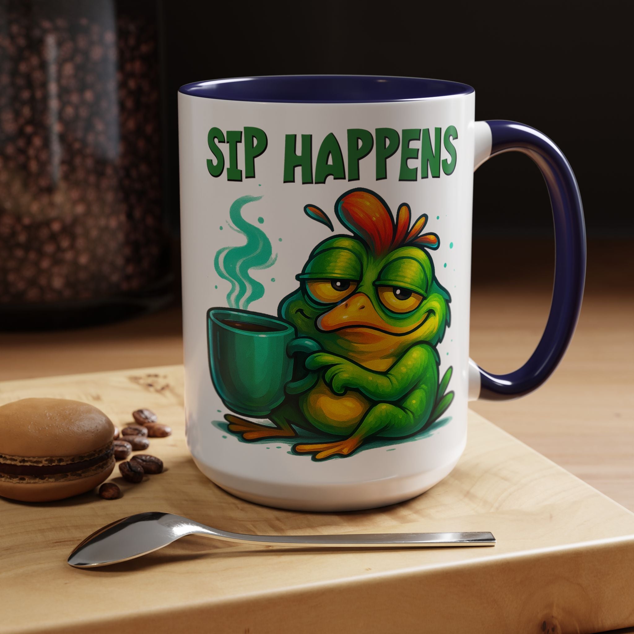 Sip Happens Coffee Mug — Funny Frog Coffee Cup (11/15oz)
