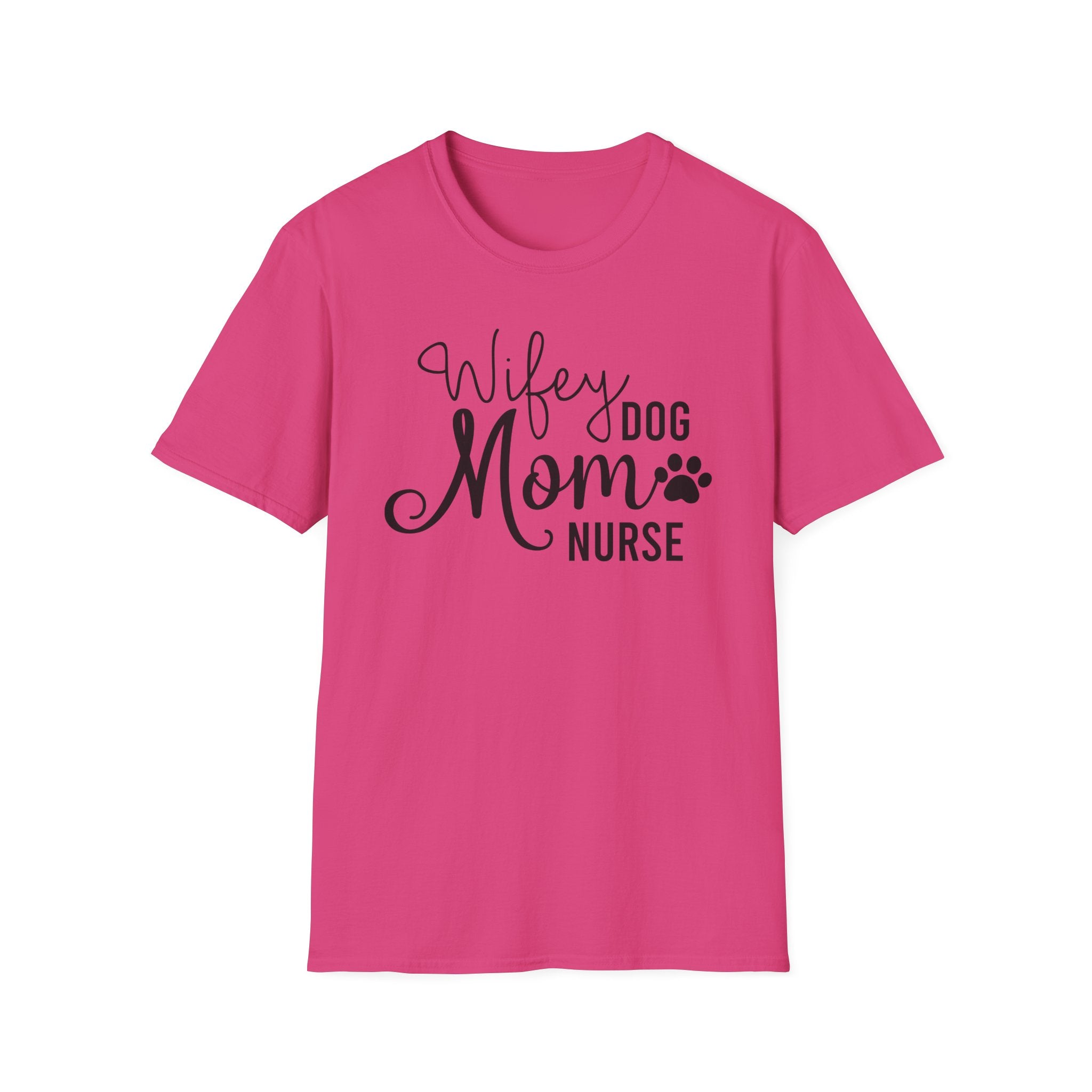 Wifey Dog Mom Nurse T-Shirt – Cute Paw Print Shirt for Nurses & Dog Lovers