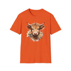 Cow Floral Tee — Cute Highland Cow Graphic T-Shirt