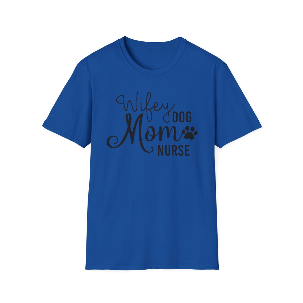 Wifey Dog Mom Nurse T-Shirt – Cute Paw Print Shirt for Nurses & Dog Lovers