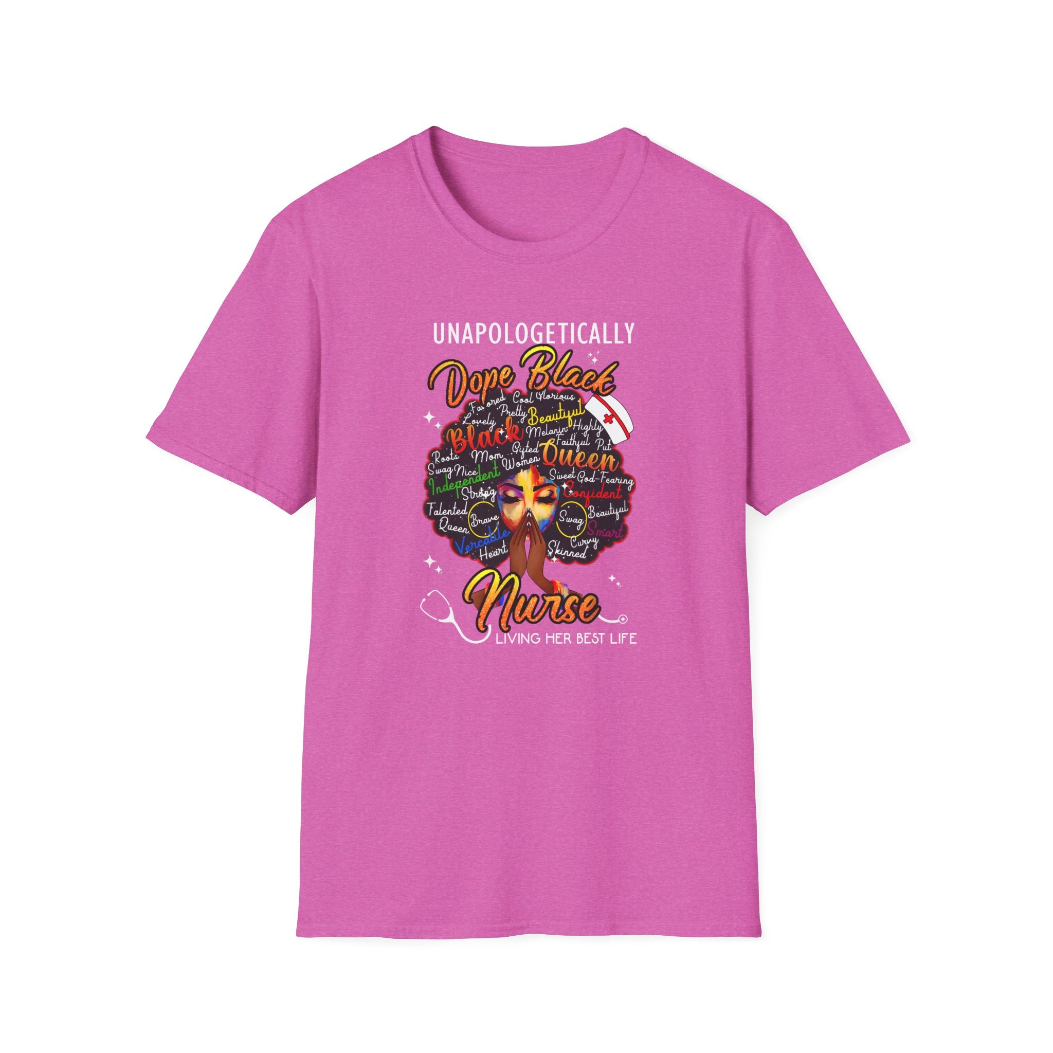 "Unapologetically Dope" Inspirational African American Nurse Tee — Black Afro Nurse T-Shirt