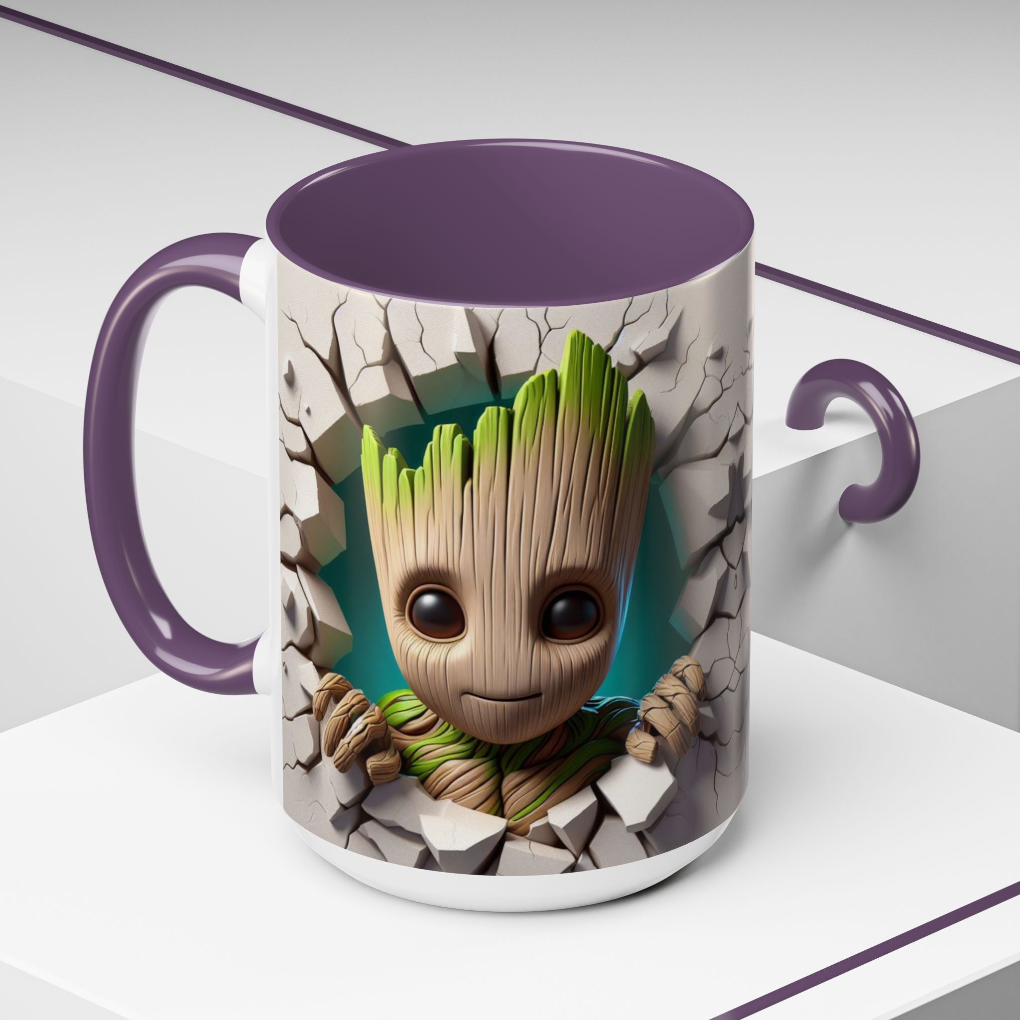 Baby Groot "Break Through" Accent Coffee Mug — Cute Guardians of the Galaxy Pop Art Gift (11/15 oz)