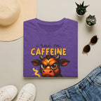 "I Run on Caffeine & Bad Decisions" Coffee Lover Tee — Caffeine Cow T-Shirt