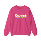 Sweet Rainbow Crewneck Sweatshirt — Retro Colorful "Sweet" Graphic