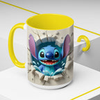 Stitch Peekaboo Accent Coffee Mug – Cute Alien Character 11/15oz