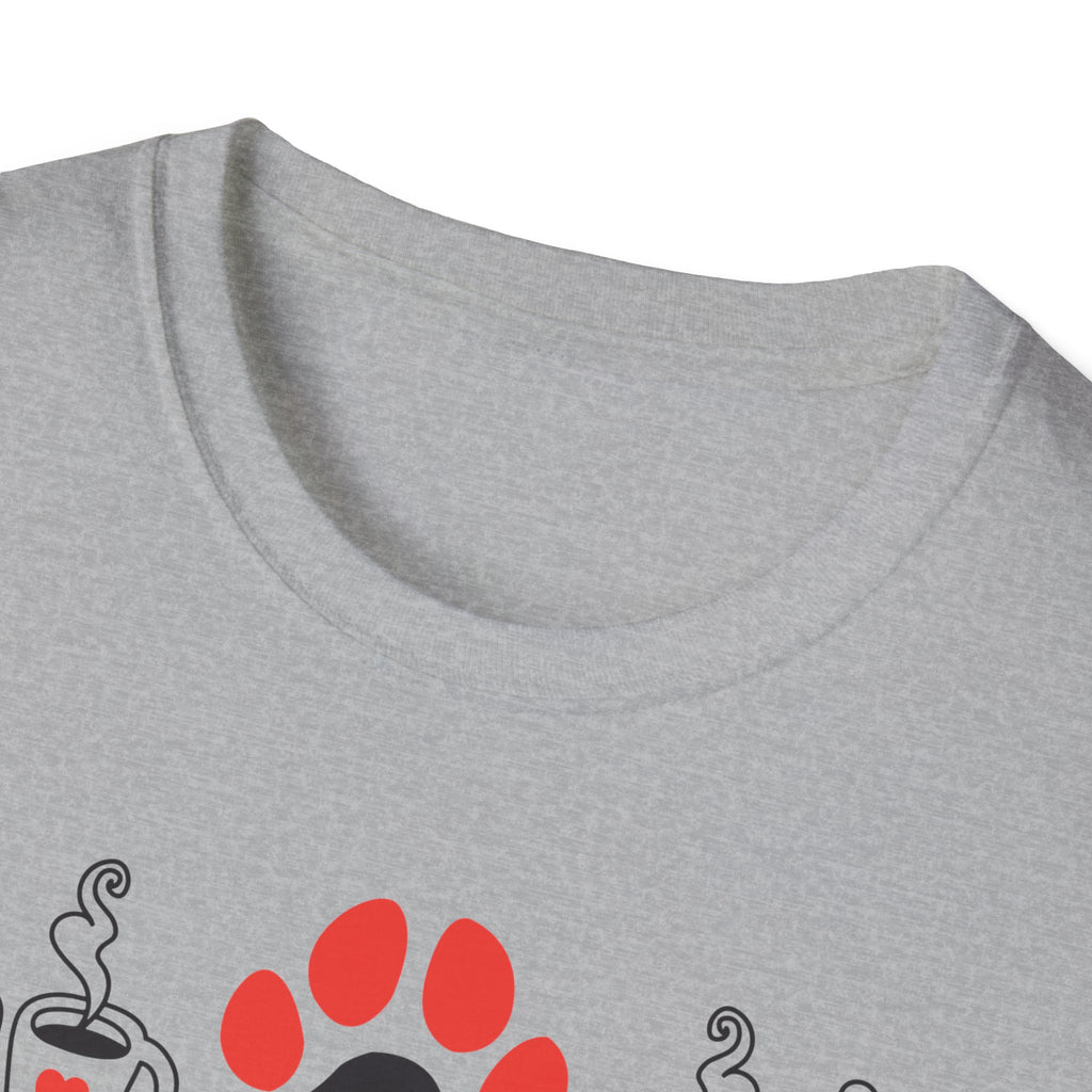 Dogs Books & Coffee T-Shirt (Red) — Dog Lover Reading & Coffee Tee