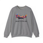 Music Is My Life Sweatshirt — Colorful Piano Graphic Crewneck