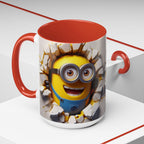 Minion "Breaking Wall" Accent Coffee Mug — Funny Cartoon Movie Character 11/15oz