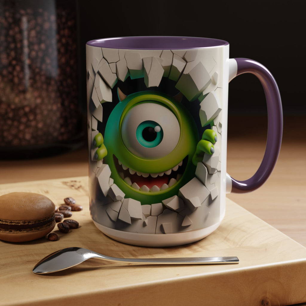 Monster's Inc Mike Peekaboo Coffee Mug – Cute One-Eyed Cartoon Accent Mug (11/15oz)