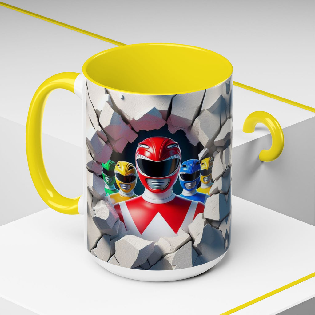 Power Rangers Coffee Mug — Retro Superhero Team Design (11/15 oz)