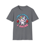 I Don’t Struggle I Shine Unicorn T-Shirt — Cute Rainbow Weightlifting Motivational Tee