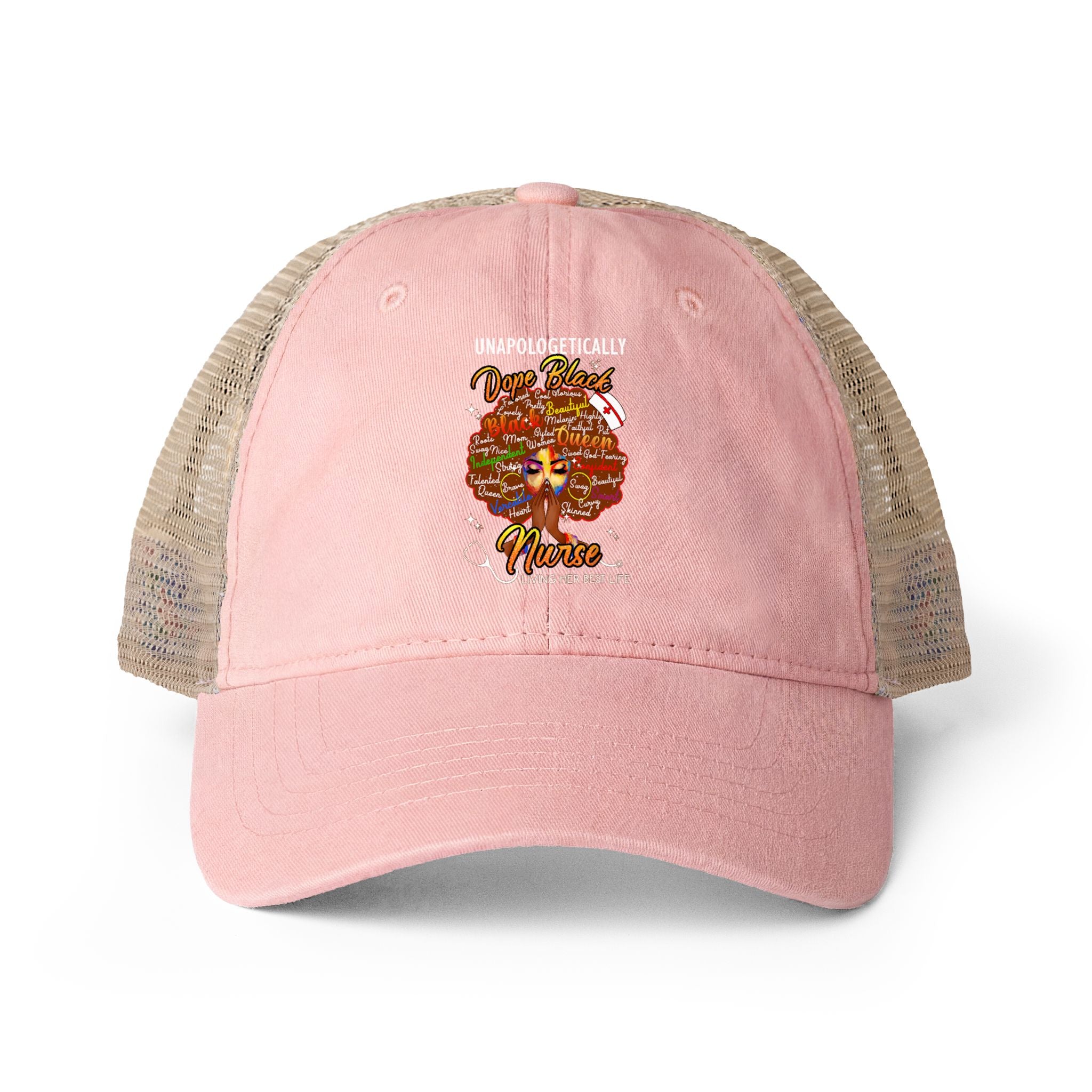 Unapologetically Dope Black Nurse - Women's Washed Mesh-Ponytail Back Cap