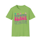 Retro 'Proud Black Woman' T-Shirt — Colorful Floral Graphic Tee