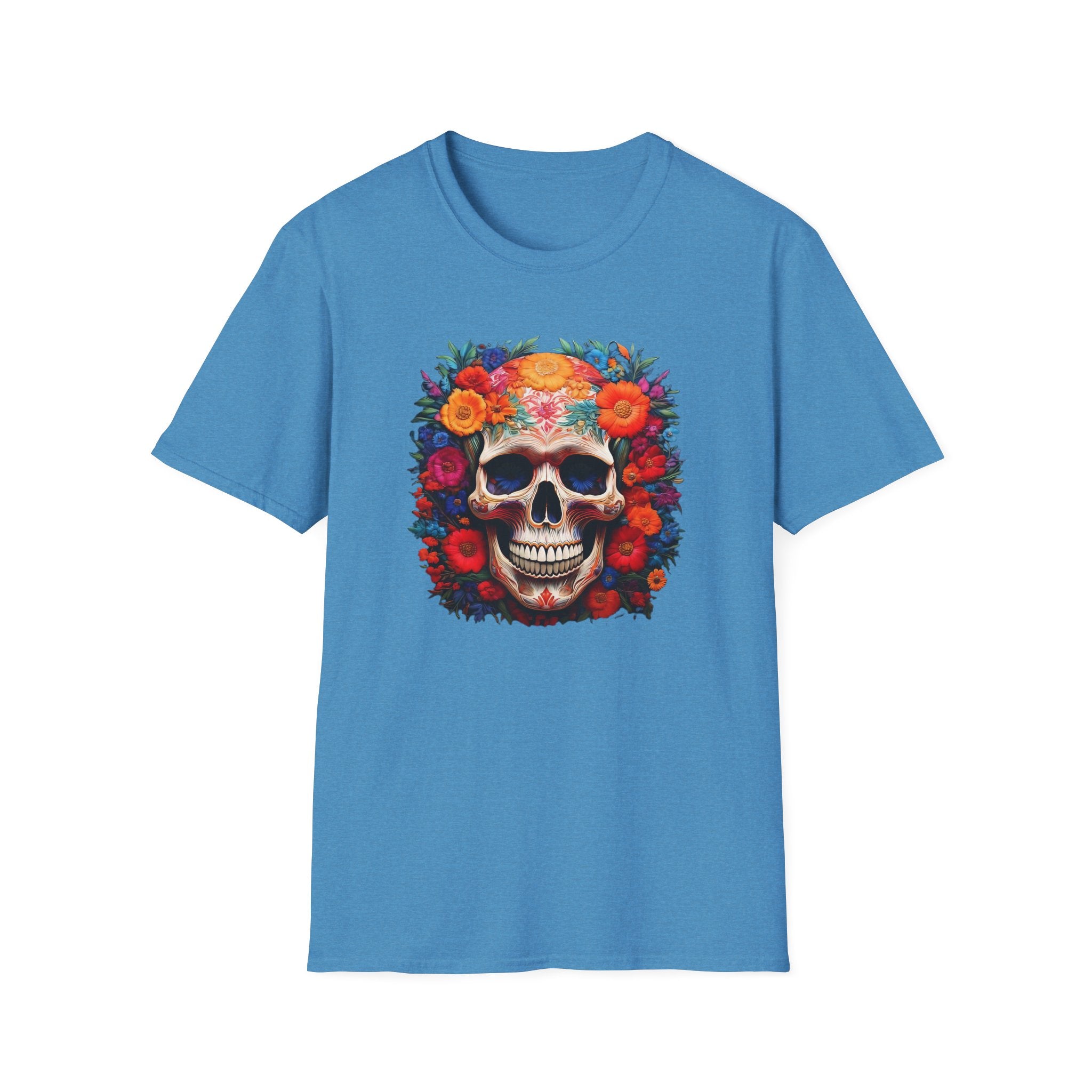 Day of the Dead Skull T-Shirt — Floral Sugar Skull Graphic Tee