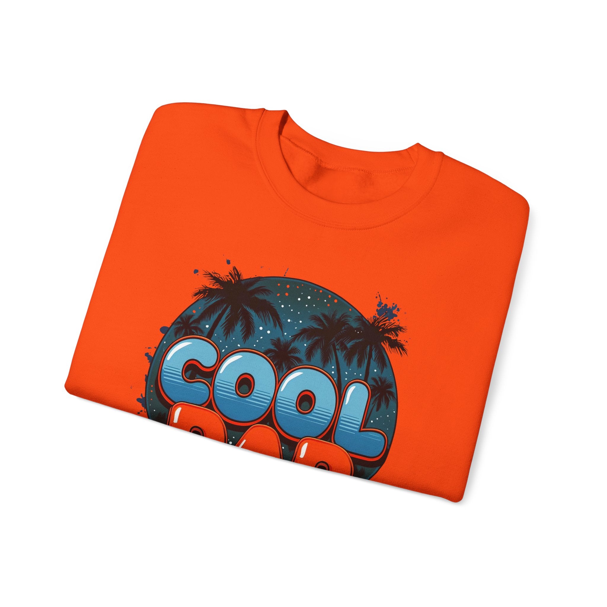 Cool Dad Crewneck Sweatshirt — Retro Night Sky Beach Palm Graphic Dad Shirt for Father’s Day