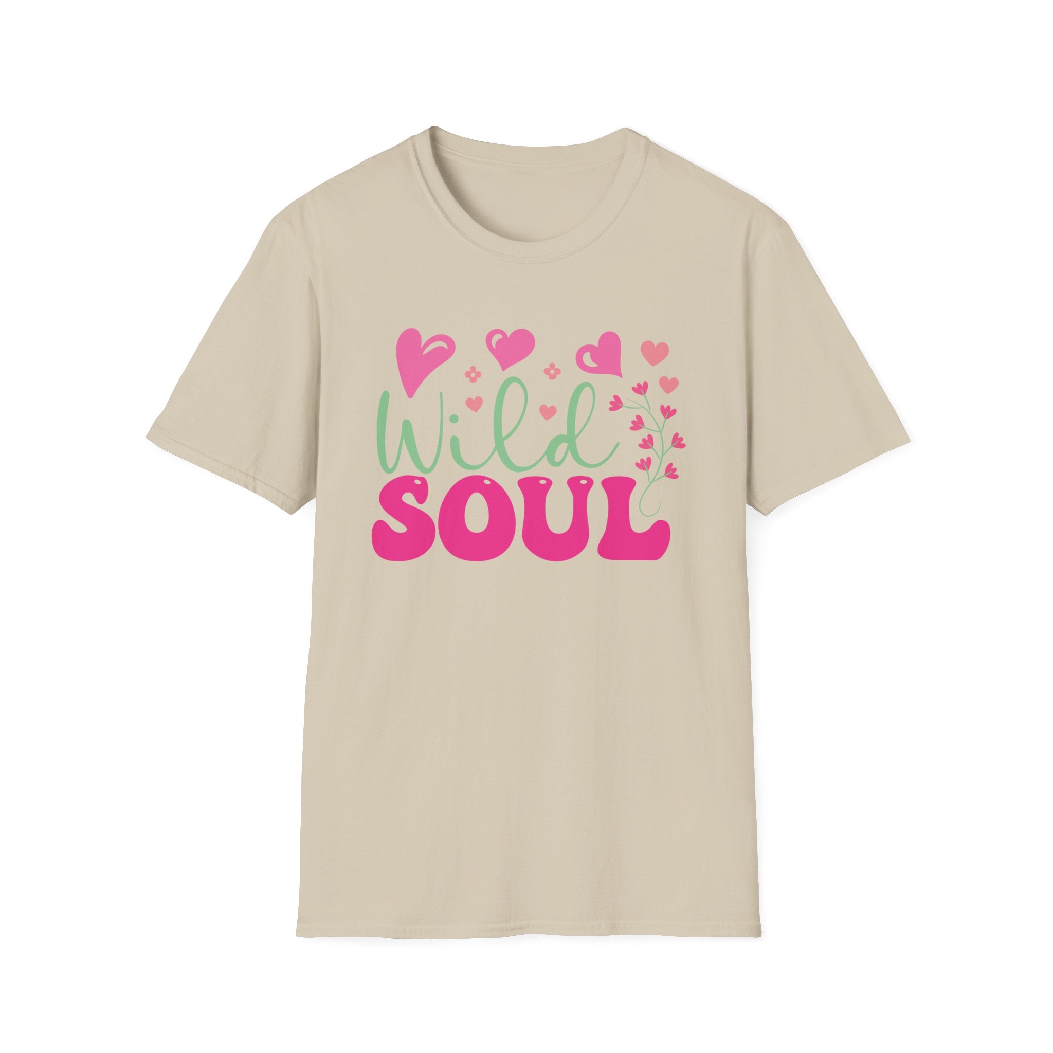 Wild Soul T-Shirt — Pink & Green Heart Graphic Tee