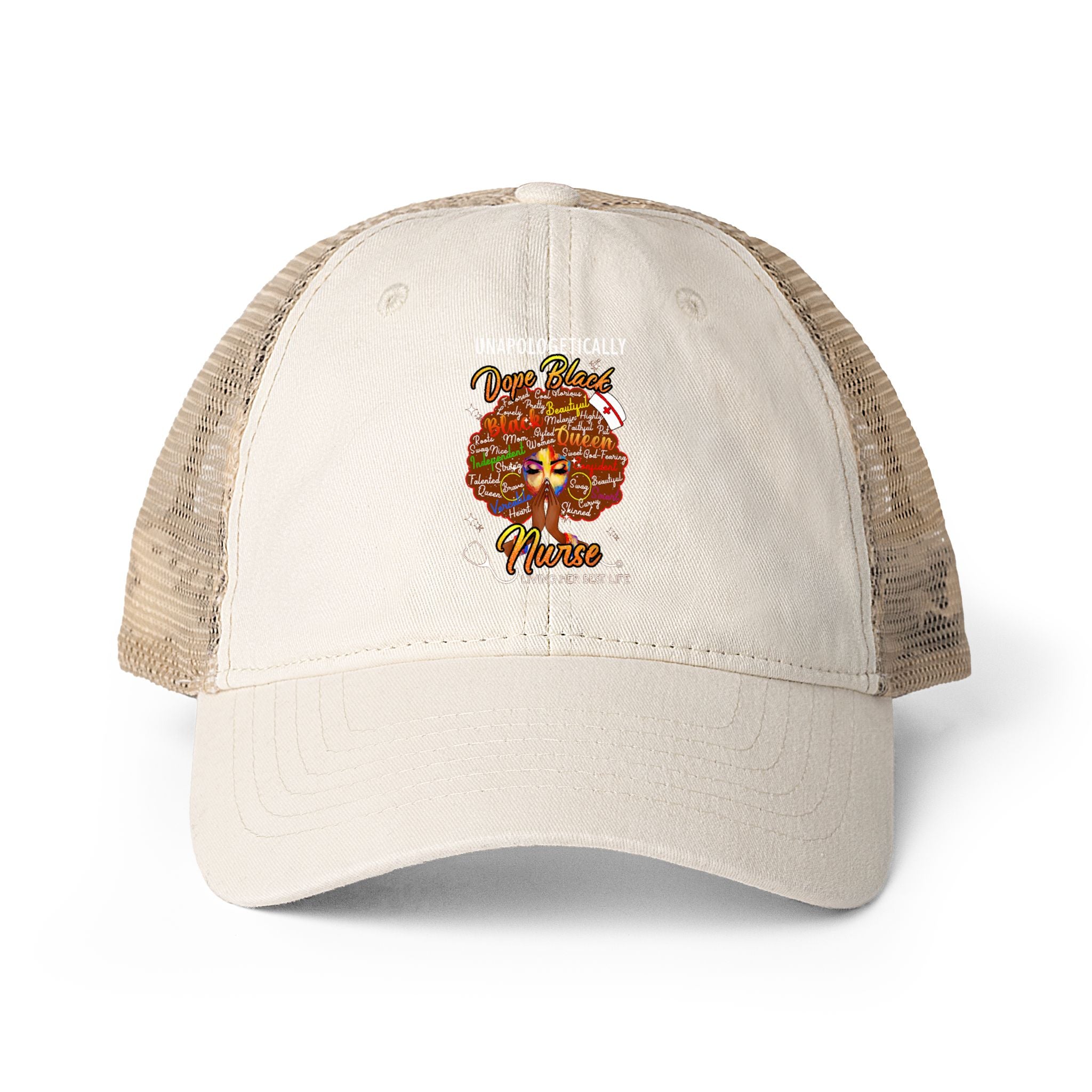 Unapologetically Dope Black Nurse - Women's Washed Mesh-Ponytail Back Cap