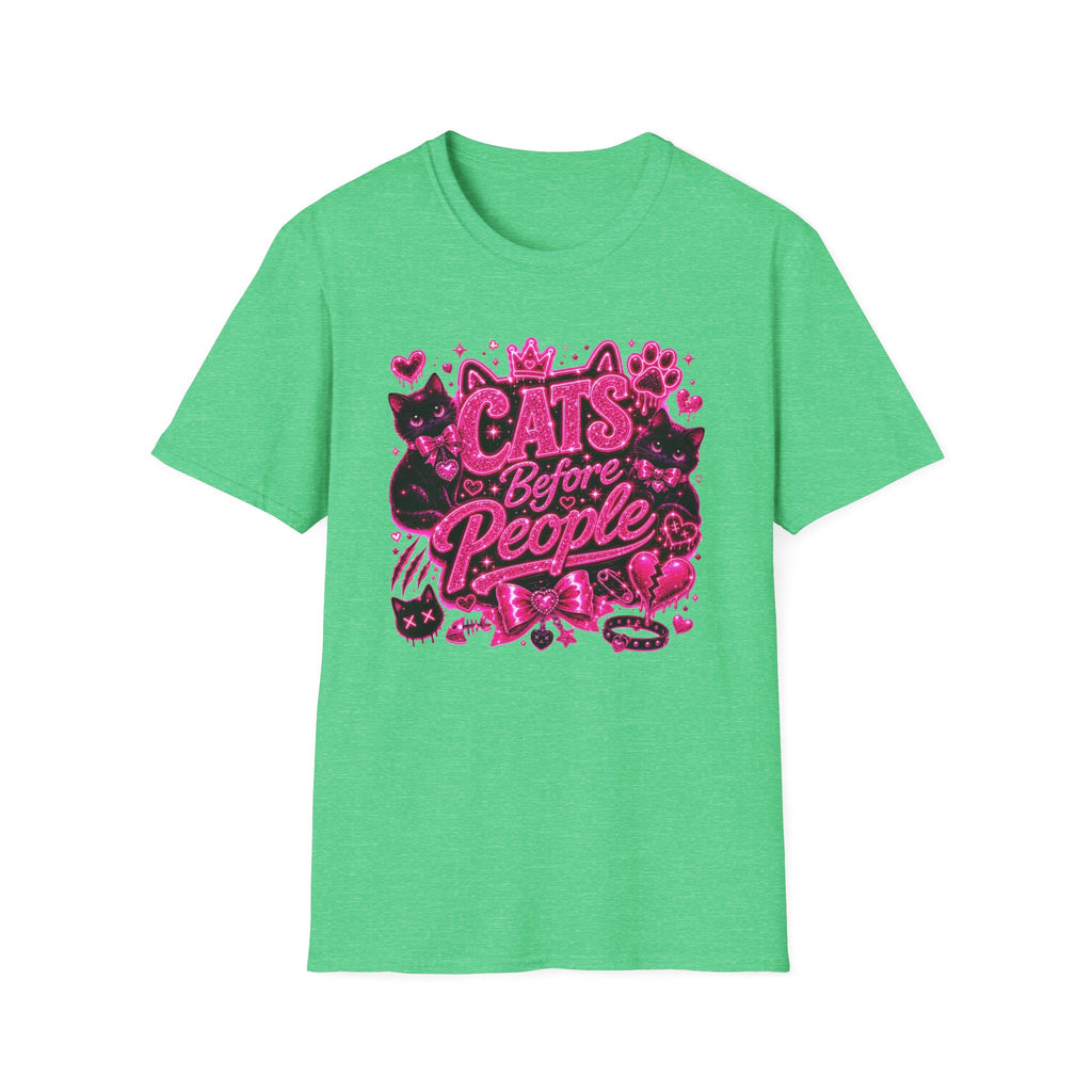 Cats Before People T-Shirt – Cute Pink Cat Graphic Tee