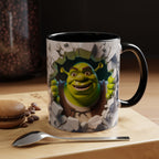 Shrek Peekaboo Accent Coffee Mug — Funny Green Ogre Ceramic 11/15oz