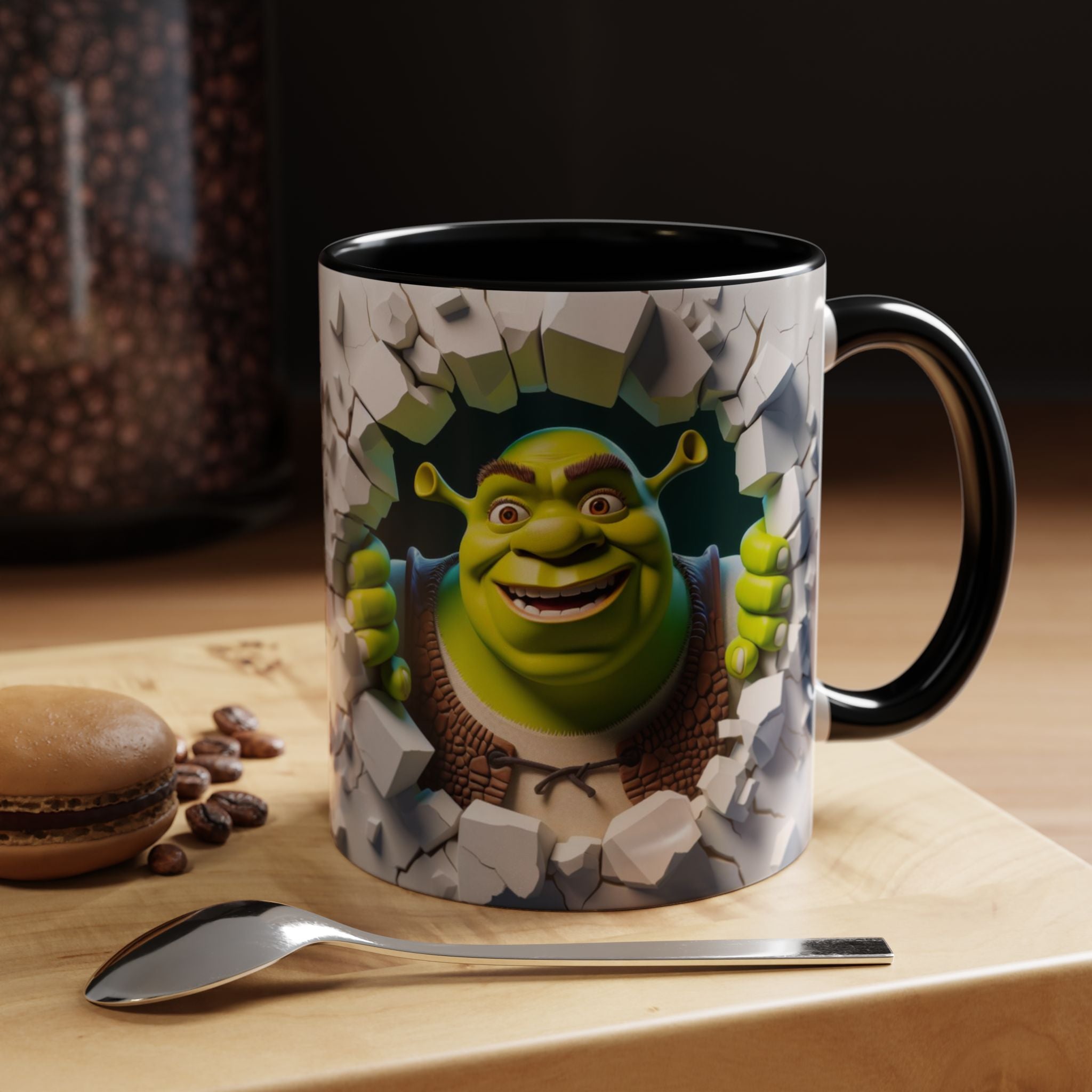 Shrek Peekaboo Accent Coffee Mug — Funny Green Ogre Ceramic 11/15oz