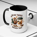 Bean There Brewed That Coffee Mug — Cute Coffee Bean & Cup Accent Mug (11/15oz)