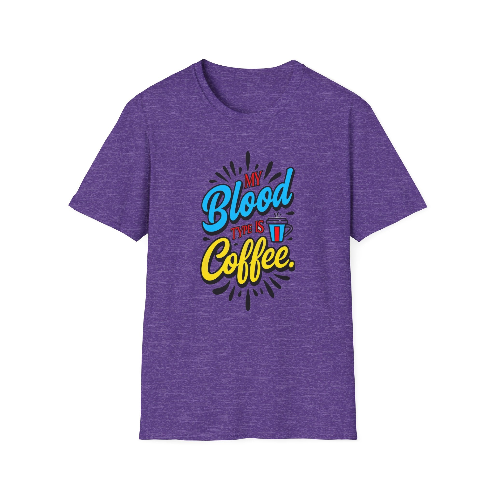 Coffee T-Shirt — "My Blood Type Is Coffee" Graphic Tee