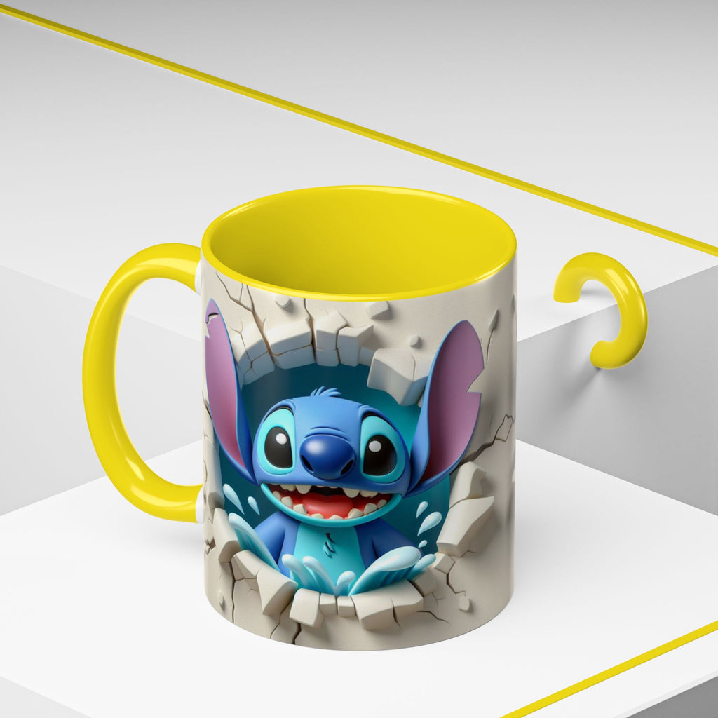 Stitch Peekaboo Accent Coffee Mug – Cute Alien Character 11/15oz