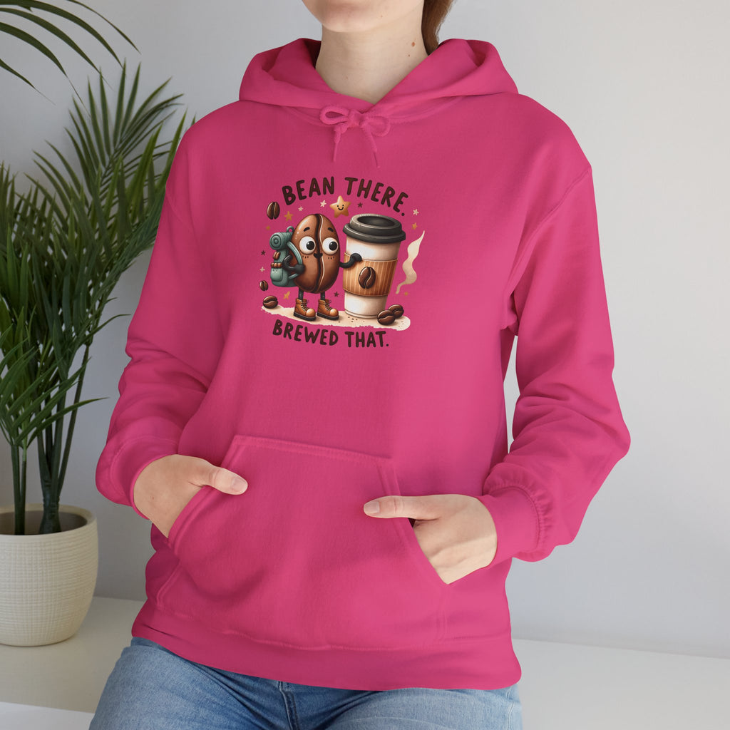 Coffee Hoodie — "Bean There, Brewed That" Cute Coffee Bean Pullover