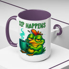 Sip Happens Coffee Mug — Funny Frog Coffee Cup (11/15oz)