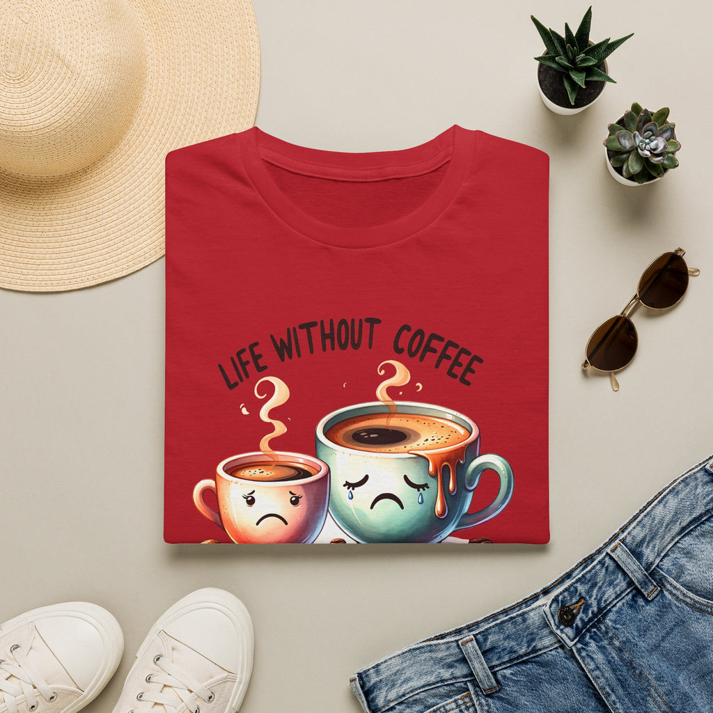 Coffee T-Shirt — "Life Without Coffee is Depresso" Cute Sad Coffee Tee