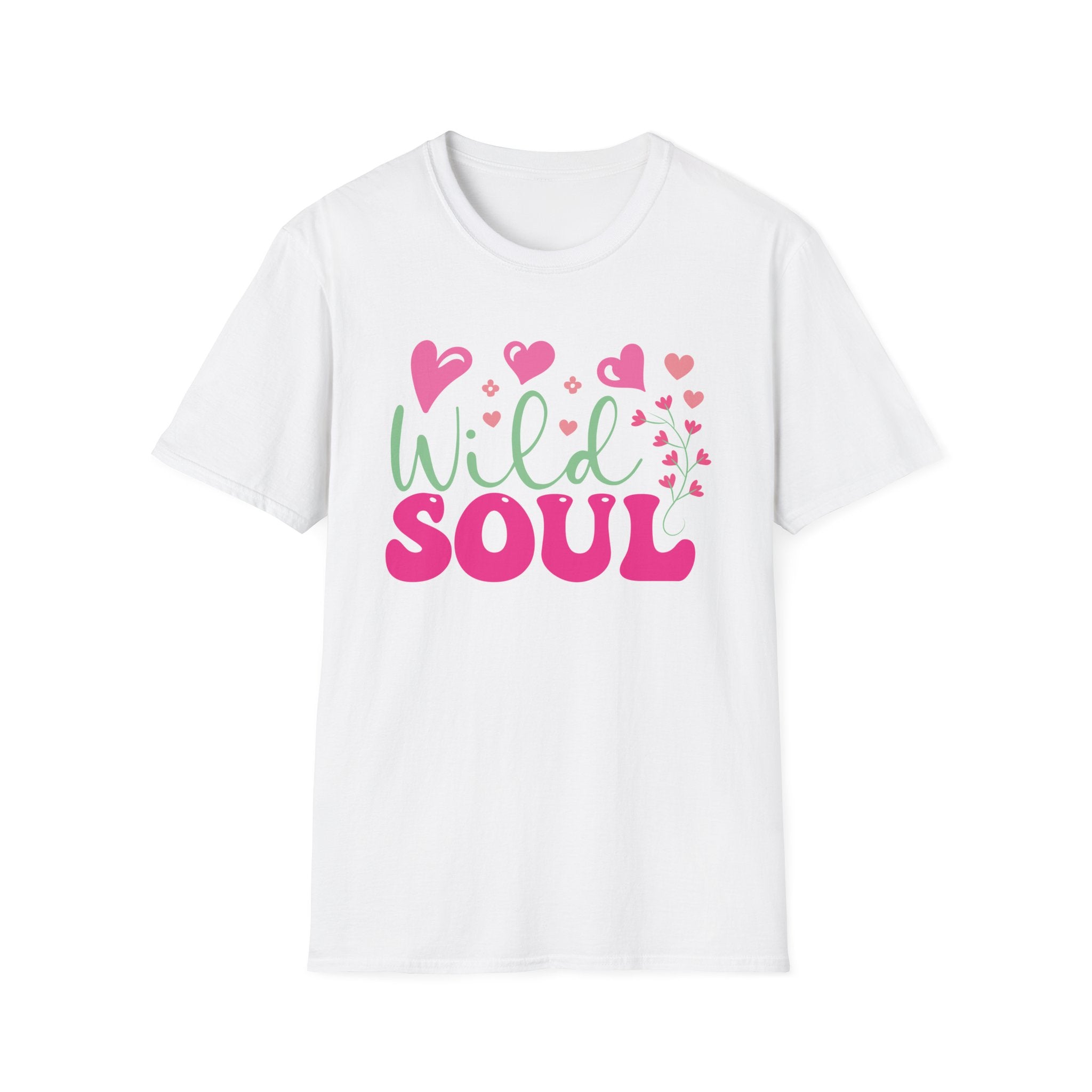 Wild Soul T-Shirt — Pink & Green Heart Graphic Tee