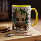 Baby Groot "Break Through" Accent Coffee Mug — Cute Guardians of the Galaxy Pop Art Gift (11/15 oz)