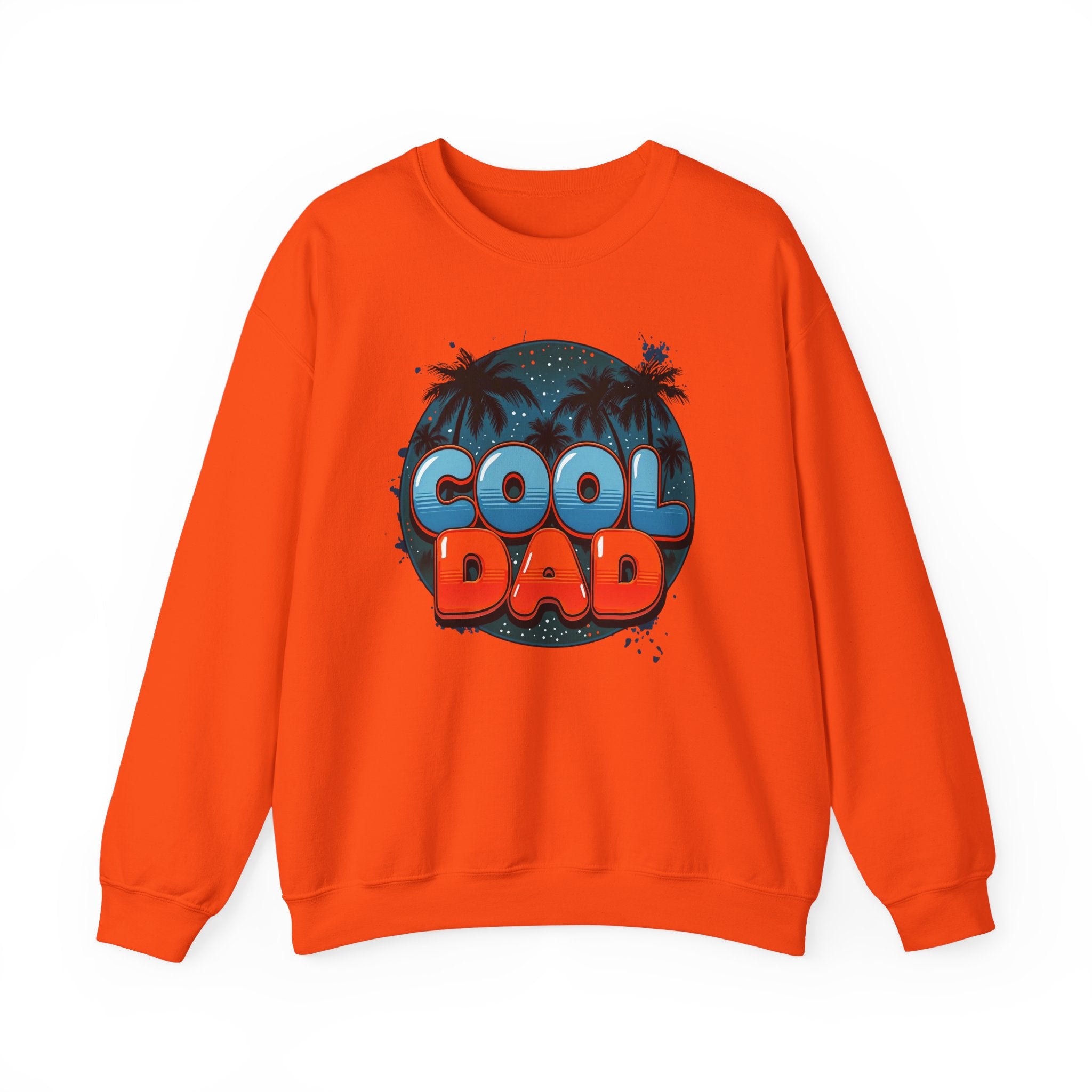 Cool Dad Crewneck Sweatshirt — Retro Night Sky Beach Palm Graphic Dad Shirt for Father’s Day