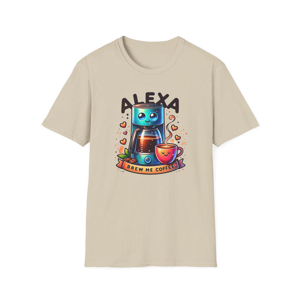 Alexa Coffee Robot T‑Shirt — Cute Brew Me Coffee Tee for Coffee Lovers