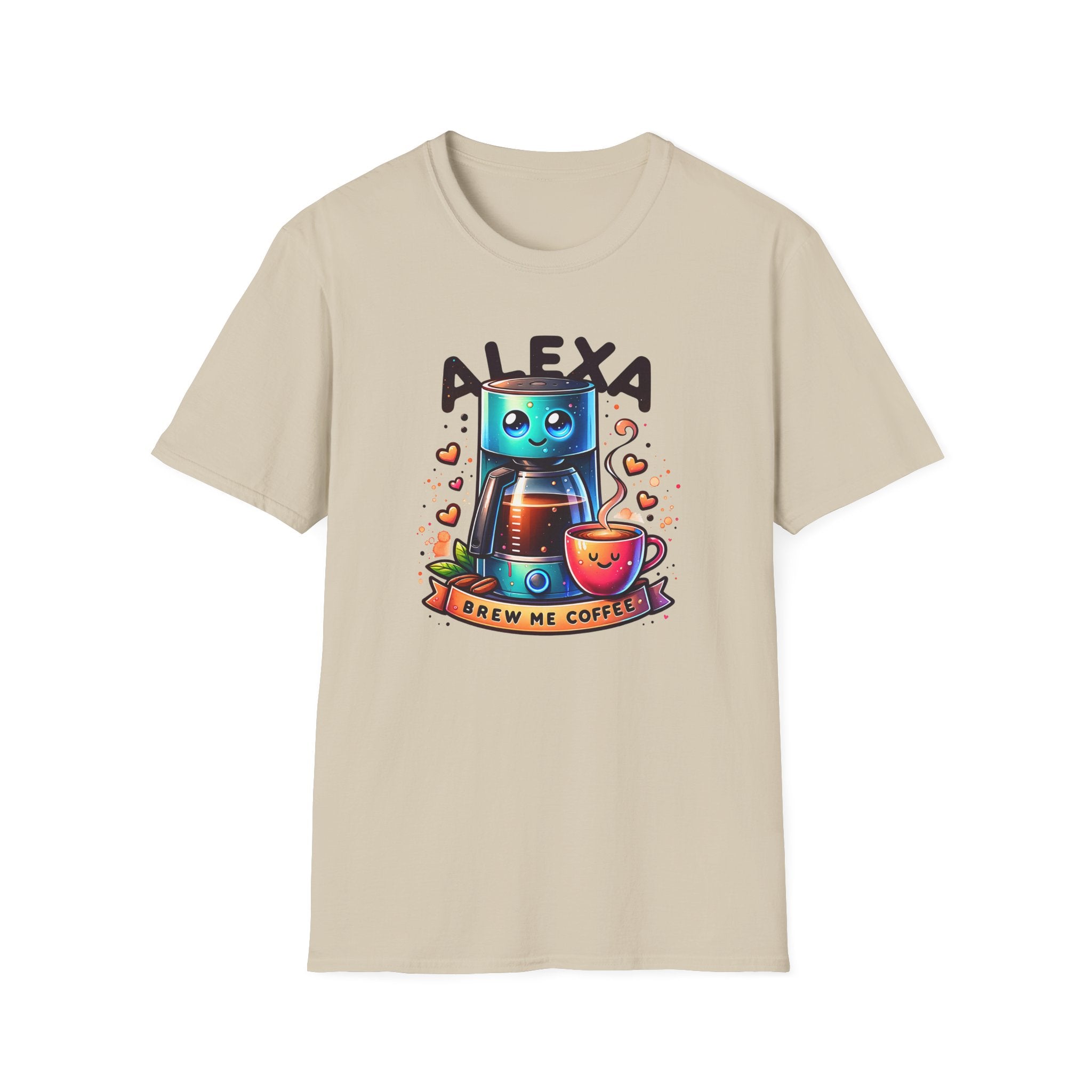 Alexa Coffee Robot T‑Shirt — Cute Brew Me Coffee Tee for Coffee Lovers