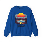 Yellowstone National Park Sweatshirt — Retro Sunset Geyser Crewneck
