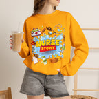 Nurse Story Sweatshirt — Cute Medical Cartoon Crewneck for Nurses