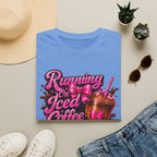 Running on Iced Coffee T-Shirt — Cute Pink Coffee Graphic Tee