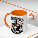 Death Before Decaf Coffee Mug — Skull Coffee Lover Gift (11/15oz)