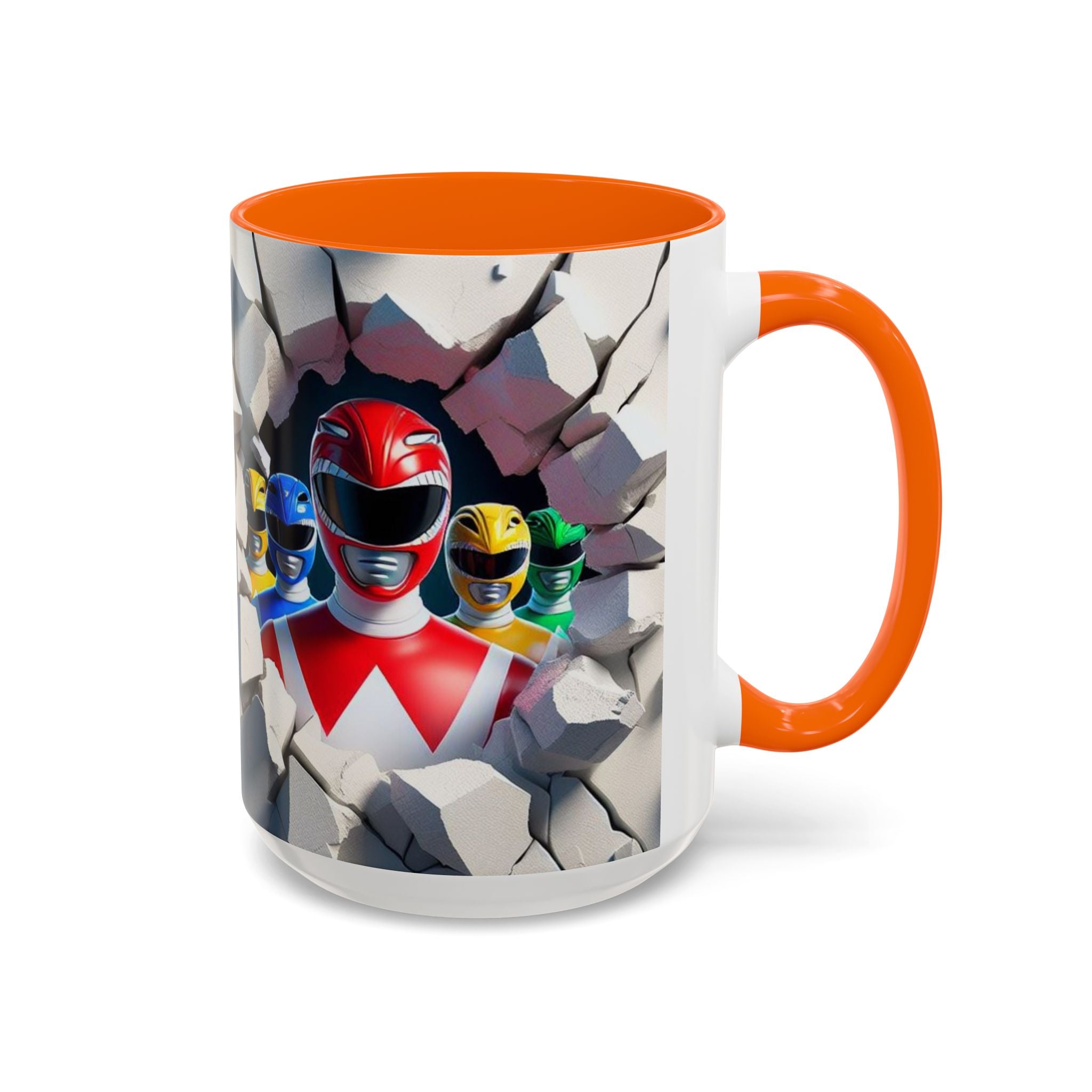 Power Rangers Coffee Mug — Retro Superhero Team Design (11/15 oz)