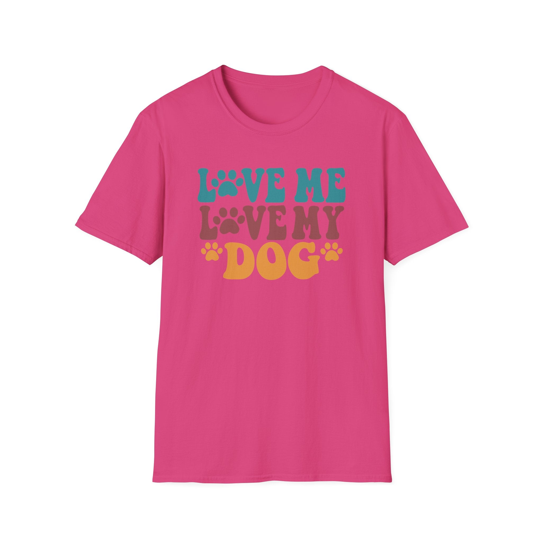 Love Me Love My Dog T-Shirt — Retro Paw Print Dog Lover Tee