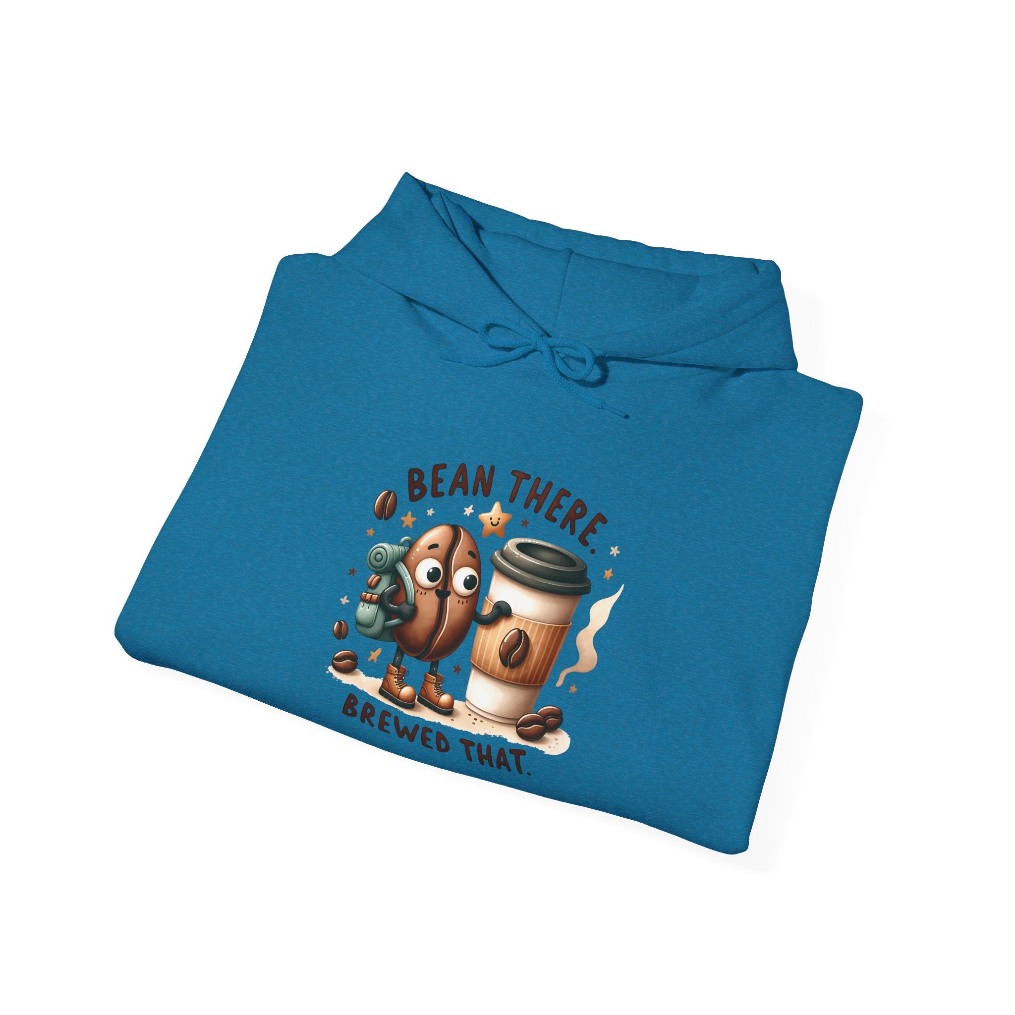 Coffee Hoodie — "Bean There, Brewed That" Cute Coffee Bean Pullover