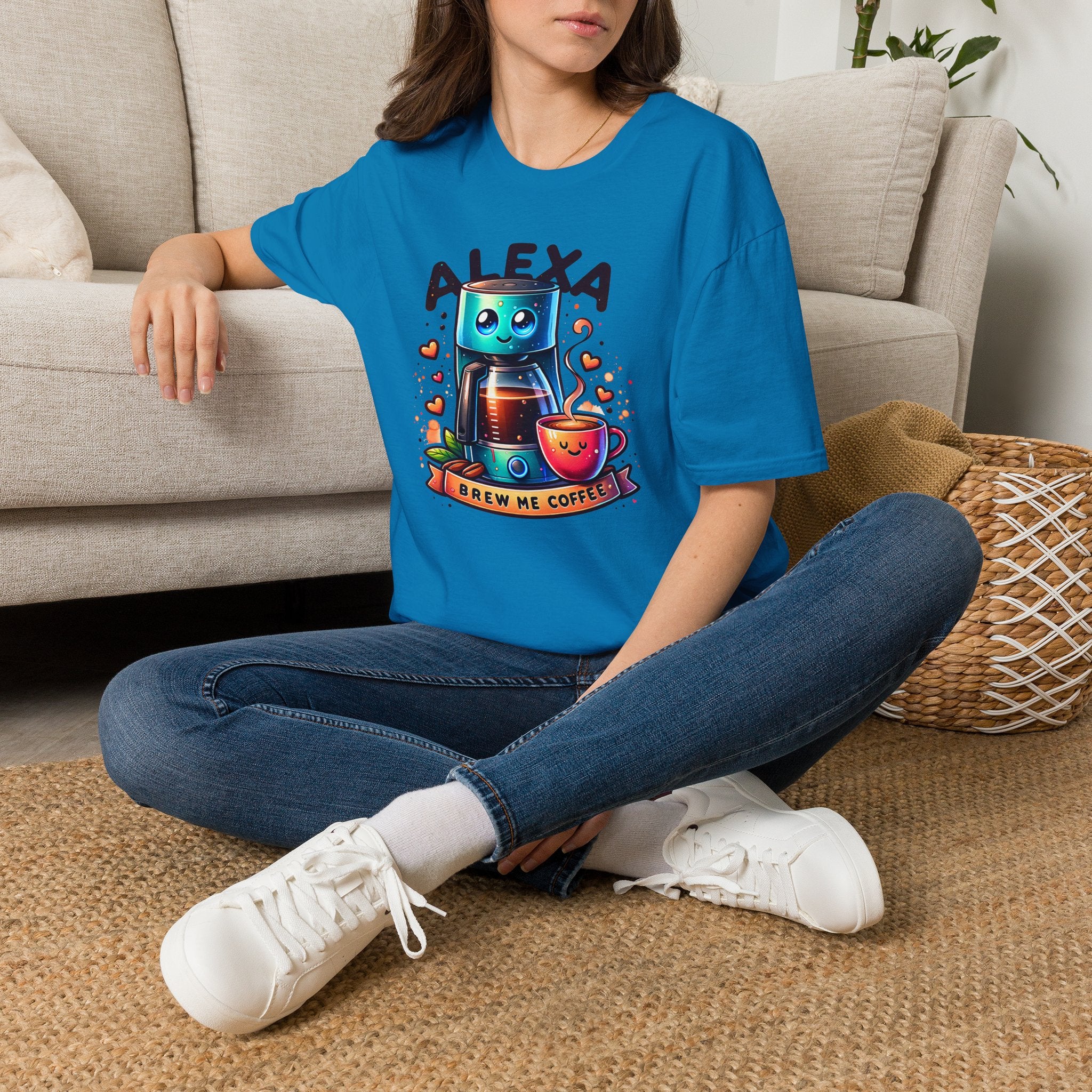 Alexa Coffee Robot T‑Shirt — Cute Brew Me Coffee Tee for Coffee Lovers